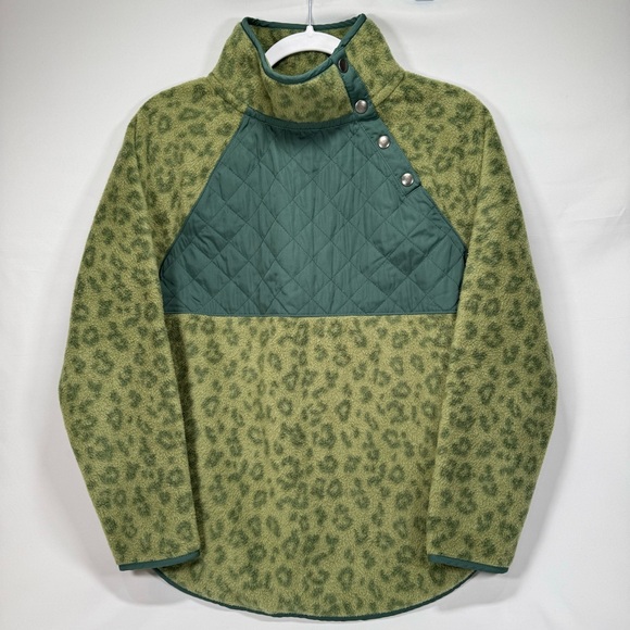 J Crew Women's Quilted Button-Neck Sherpa Tunic XS Fleece Pullover Comfy Warm - Picture 4 of 8